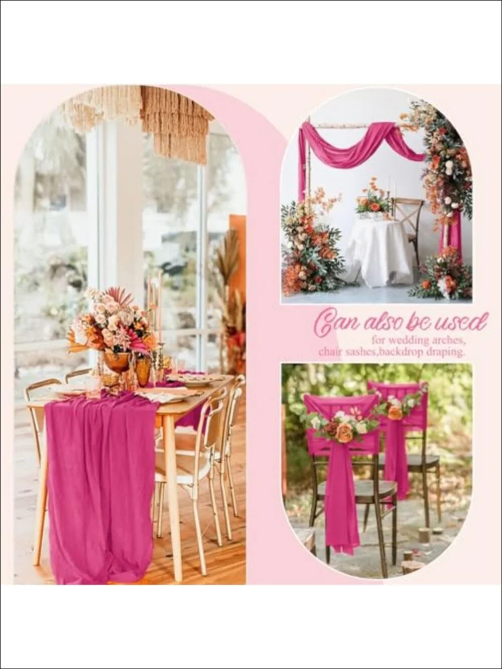 12 Pack Cheesecloth Table Runner 21.5x120 Inch Boho Polyester